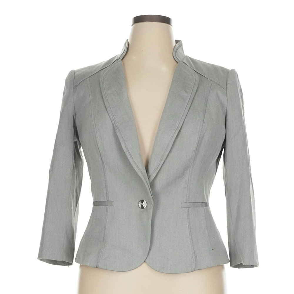 White House Black Market Light Gray Blazer Jacket | Size 4